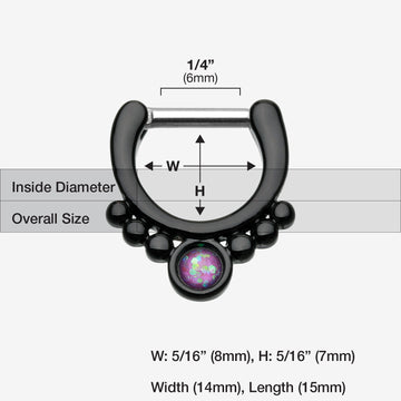 Detail View 1 of Colorline Opal Grandiose Septum Clicker-Black/Purple